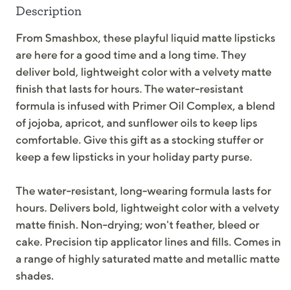 BNIB SMASHBOX ALWAYS ON LIQUID LIPSTICK SET - Picture 7 of 7